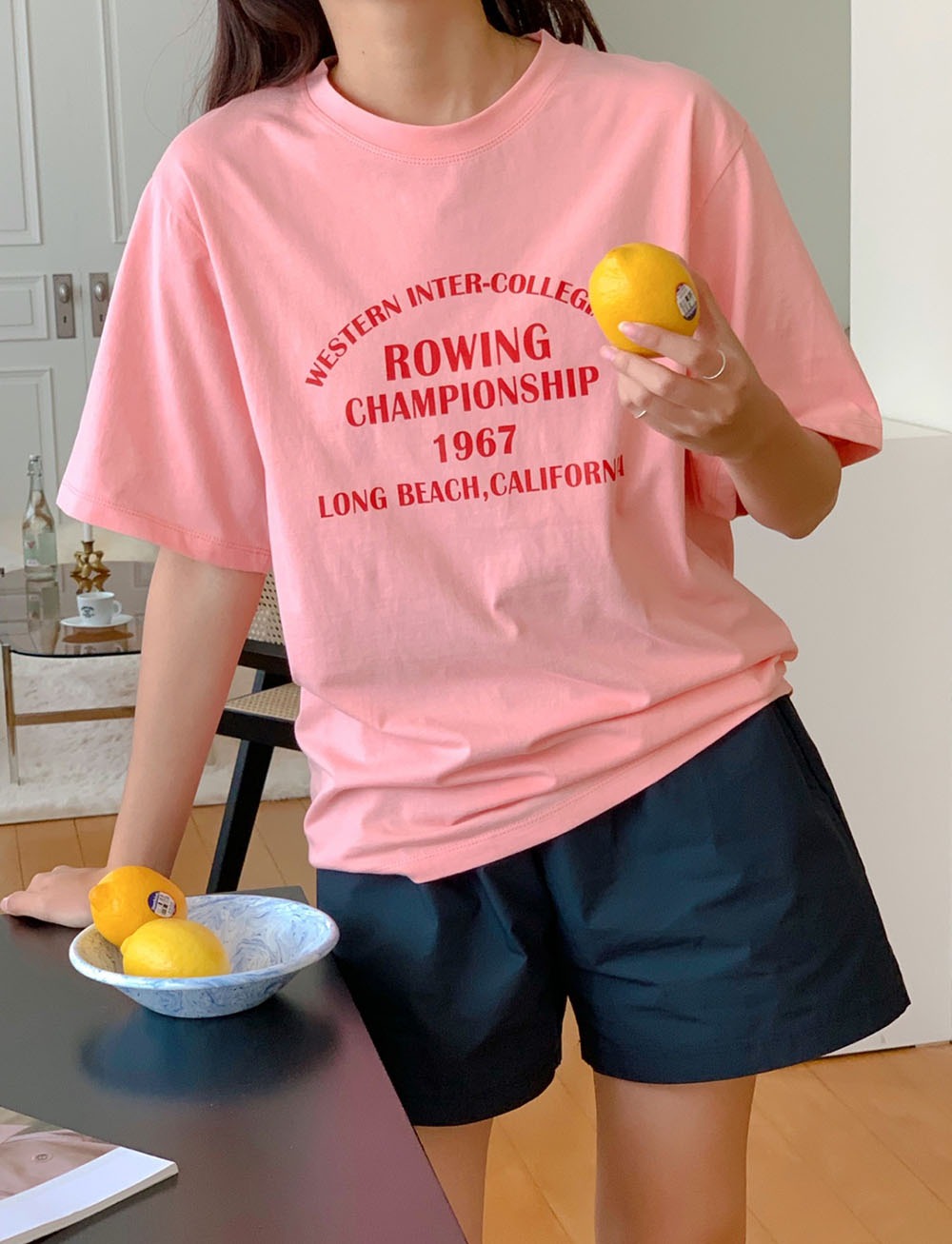 rowing cotton short sleeve T-shirt