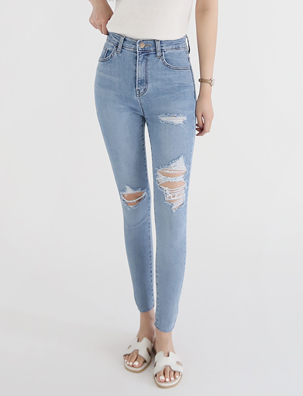 icy damage skinny jeans