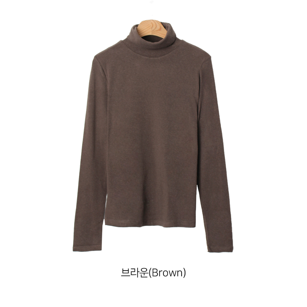 long sleeved tee oatmeal color image-S1L56